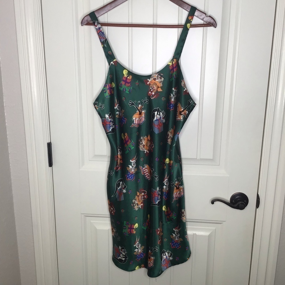 Vintage 90’s Looney Tunes Christmas Slip Dress Size Medium. - Picture 2 of 10
